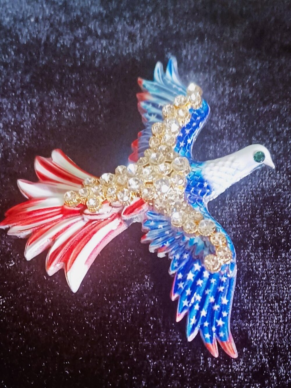 Patriotic Bird Brooch